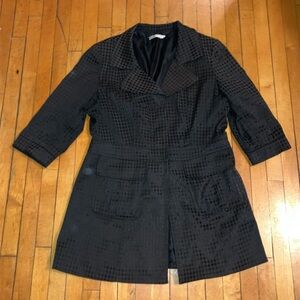 Polkadotted cropped sleeve blazer type jacket